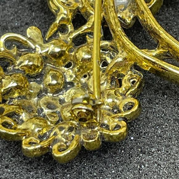 HOLLYCRAFT Signed Vintage Red Rhinestone Brooch MCM 1950’s Immaculate Condition - Picture 8 of 12